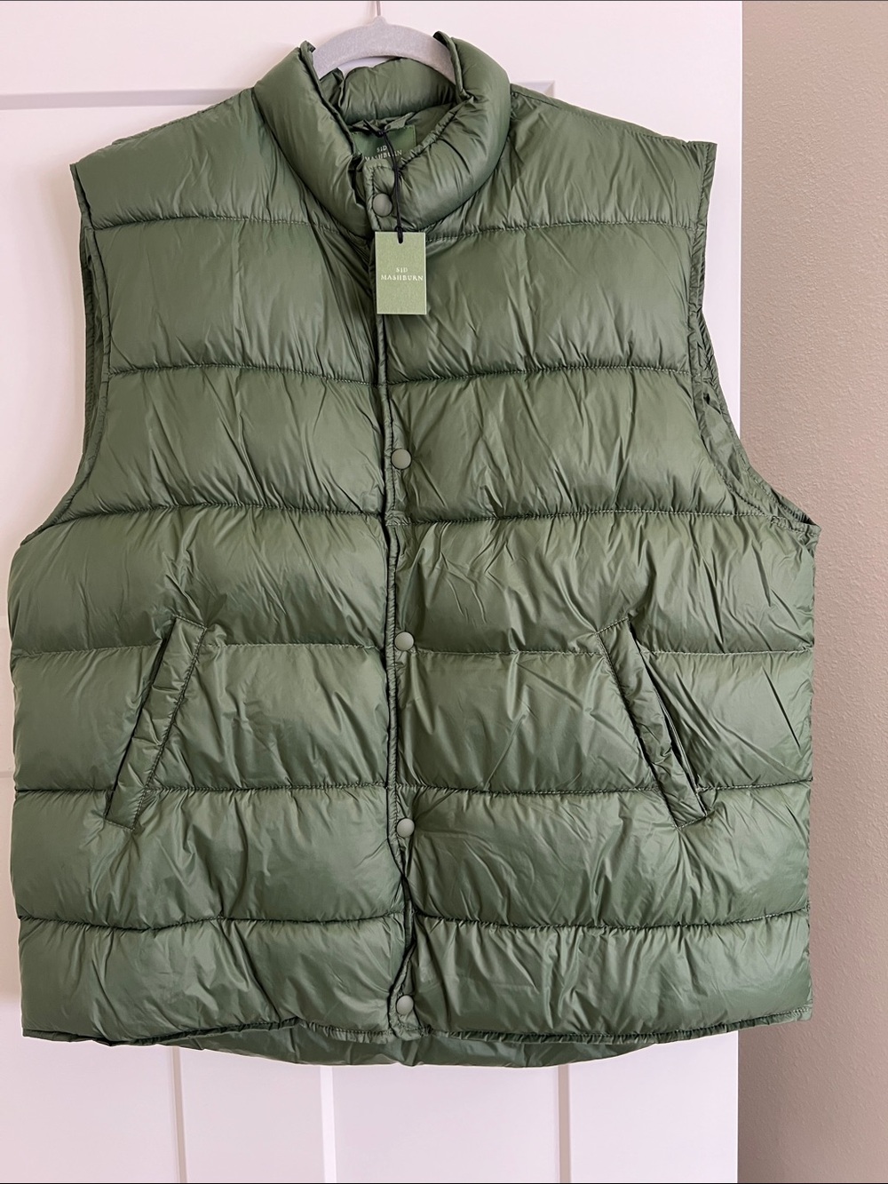 Sid Mashburn Quilted Olive Green Puffer Vest
